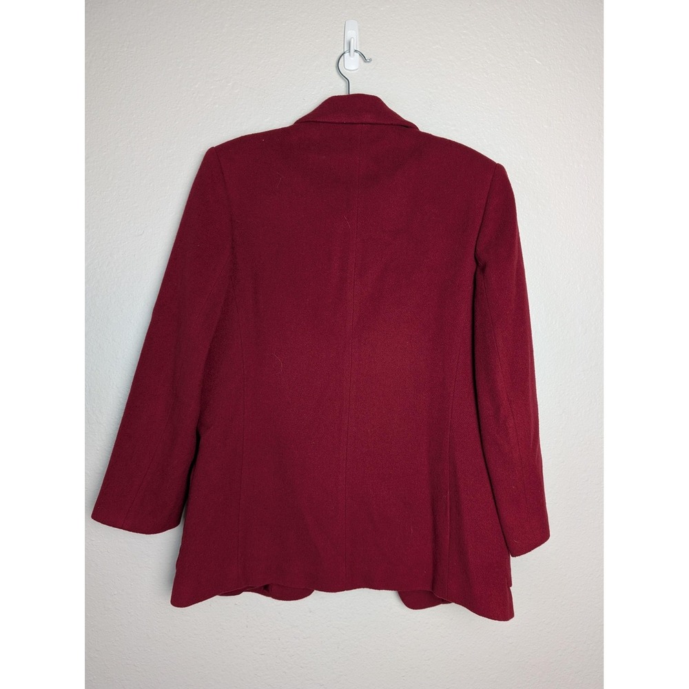 Jennifer Moore‎ Sport Blazer Womens Medium Red Wool Blend Lined Career Jacket - Picture 2 of 6